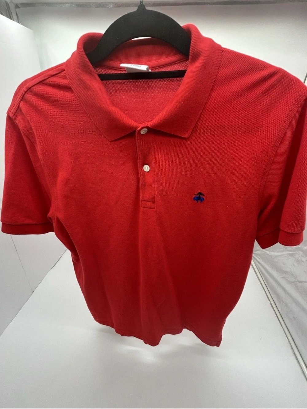 Brooks Brothers Red Polo with Small Navy Embroidered Logo